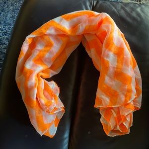 Orange and white scarf